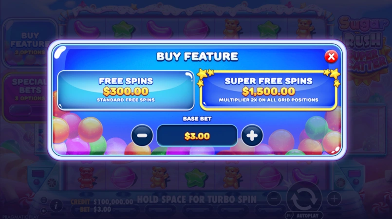 Sugar Rush Super Scatter Slot Feature Buy