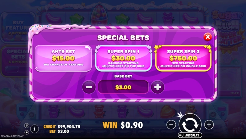 Sugar Rush Super Scatter Slot Features