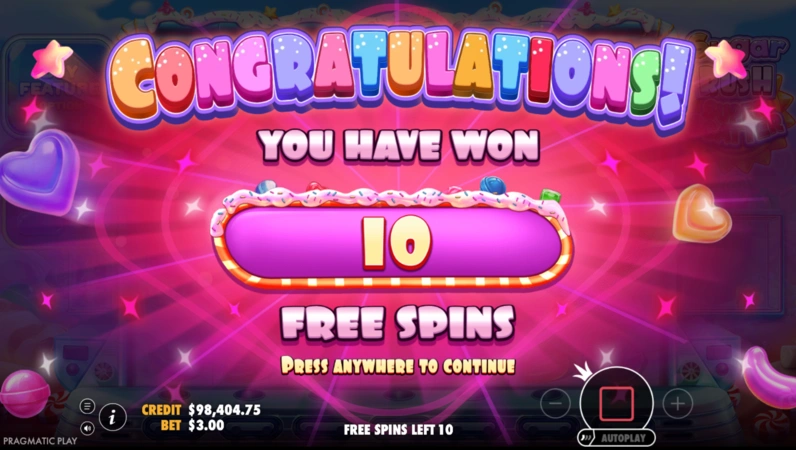 Sugar Rush Super Scatter Slot Free Spins